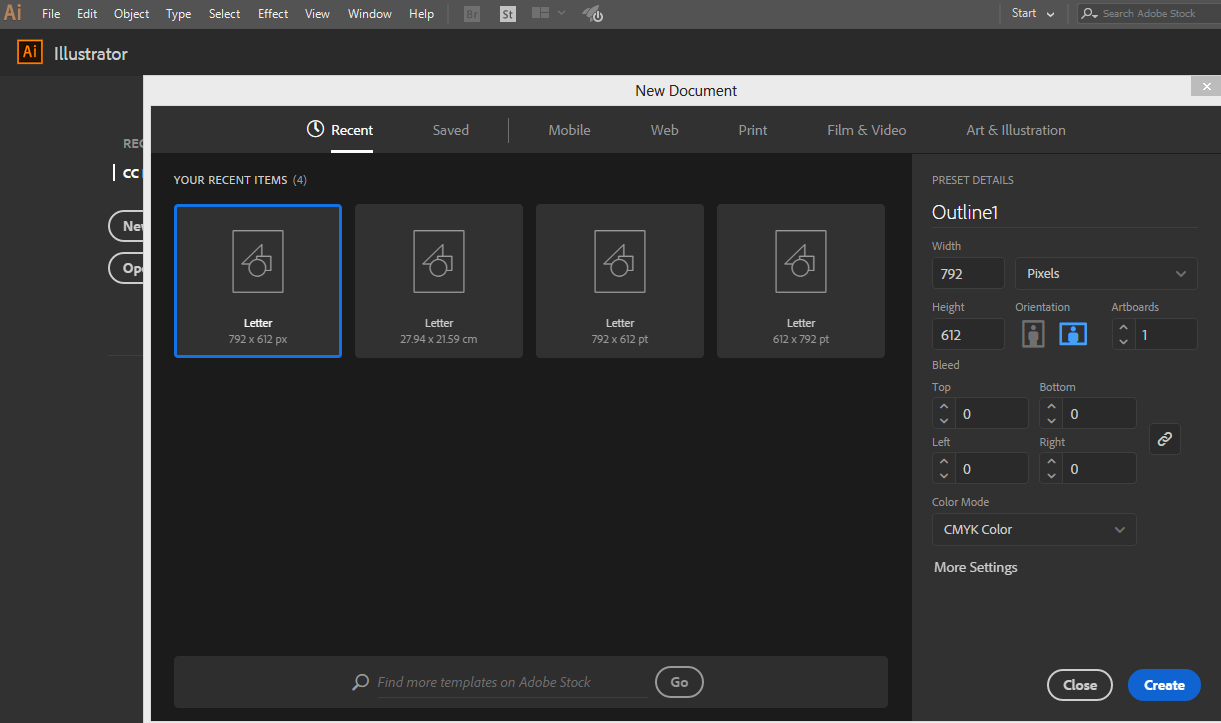 buat outline di adobe illustrator