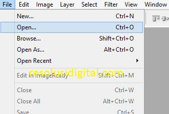 membuka file di photoshop
